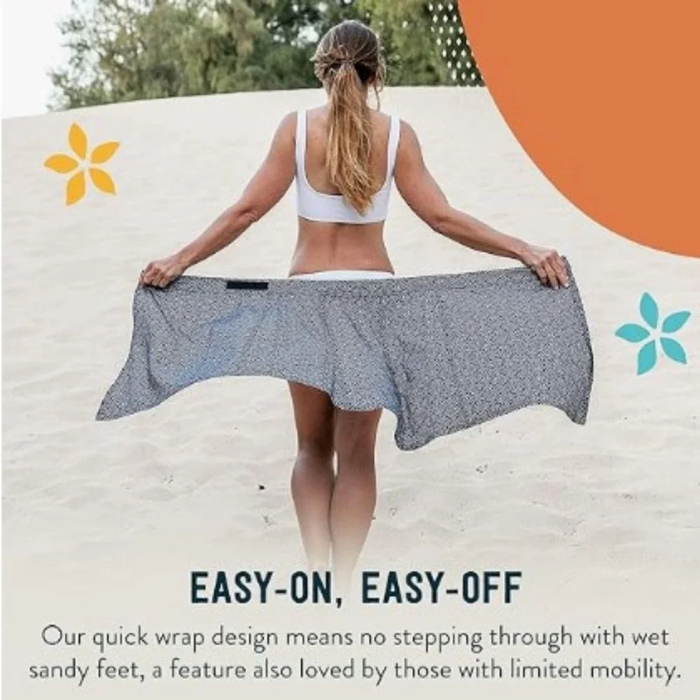 RipSkirt Hawaii Paia Maui Grey White Floral Wrap Skirt Length 2 Adjustable Large